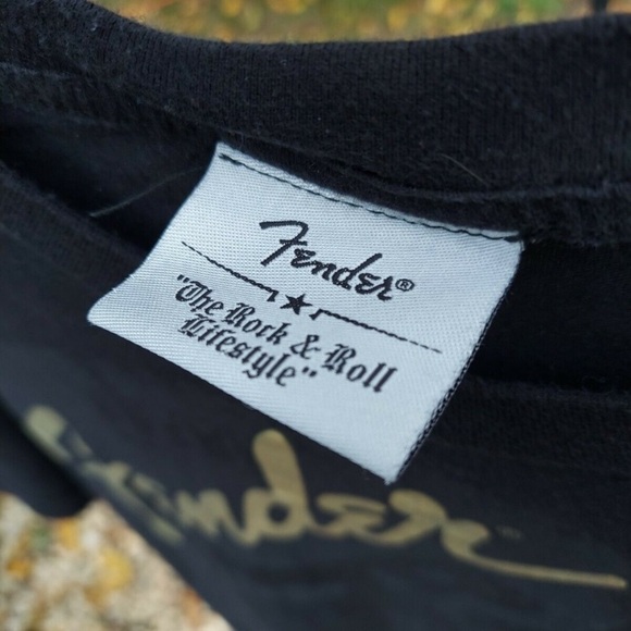 Fender Jaguar & Stratocaster Graphic Print T Shirt Mens Size Medium - Picture 3 of 4